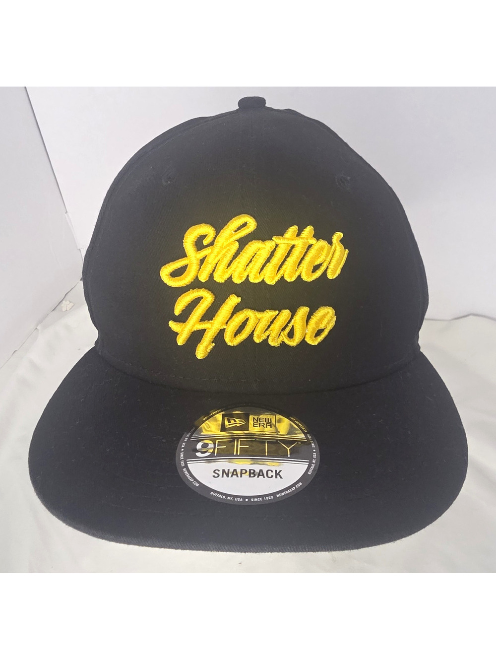 New Era 9FIFTY Snapback Hat Black Yellow Shatter House "got bars?" Adjustable